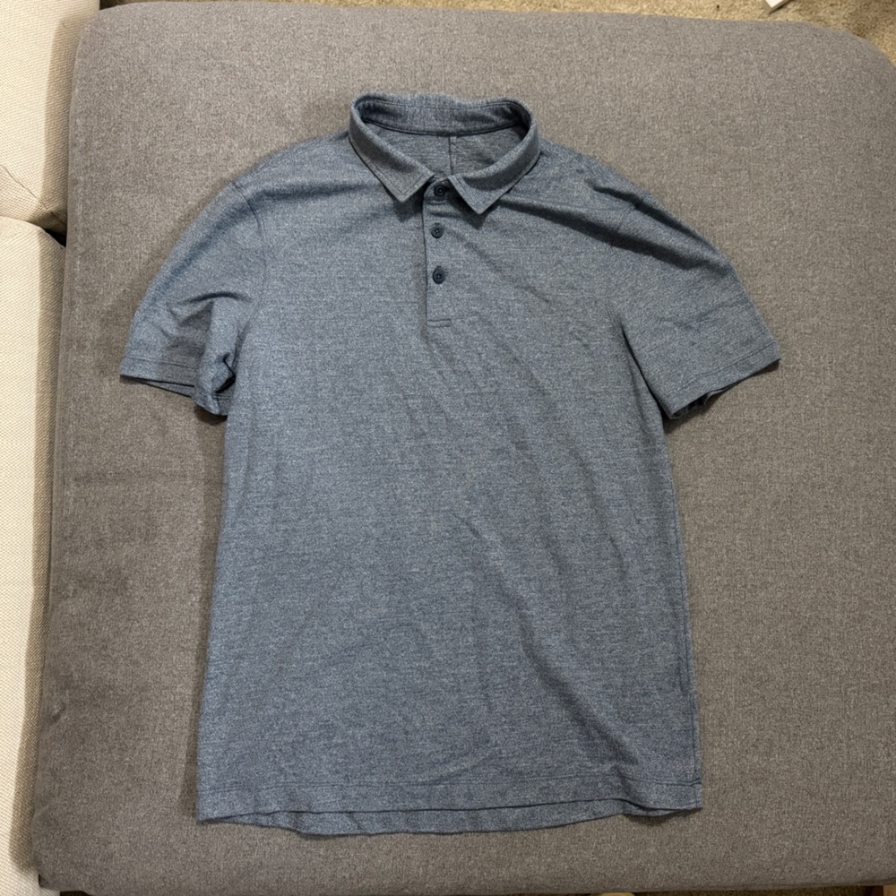 Lululemon Blue Grey Melange Polo Shirt Size M
